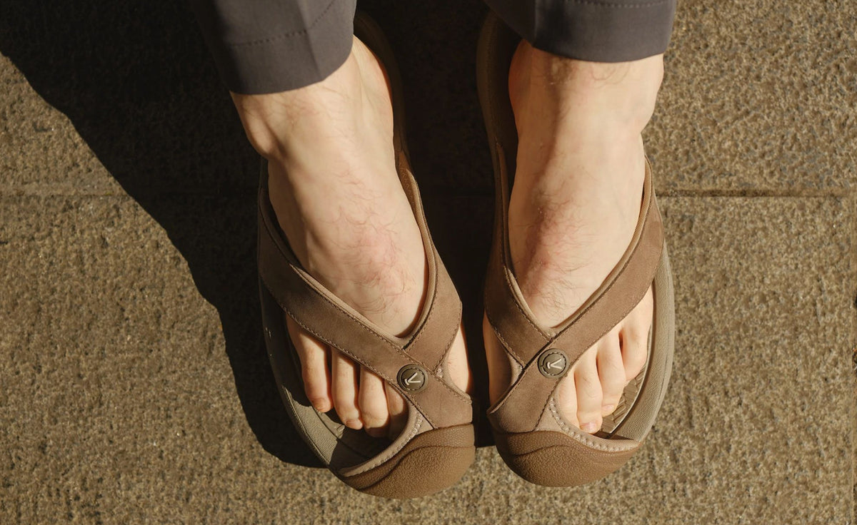 Mens Waimea Leather Flip-Flop BlackBlack