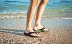 Mens Kona Leather Flip-Flop BlackSteel Grey
