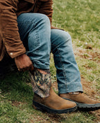 Mens Flatland Pull-On Waterproof Work Boot Soft Toe MOSSY OAK BREAK-UP COUNTRY