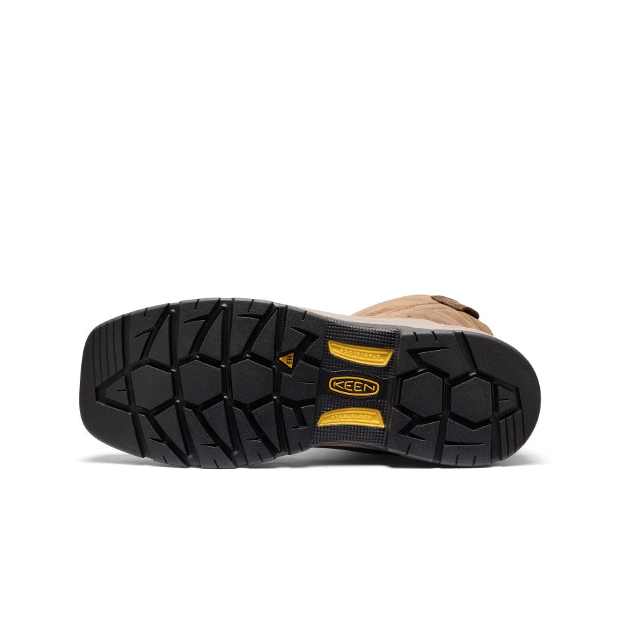 Mens Flatland Pull-On Waterproof Work Boot Carbon Toe BisonBlack