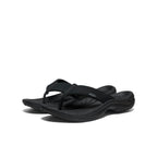 Mens Kona Leather Flip-Flop BlackSteel Grey
