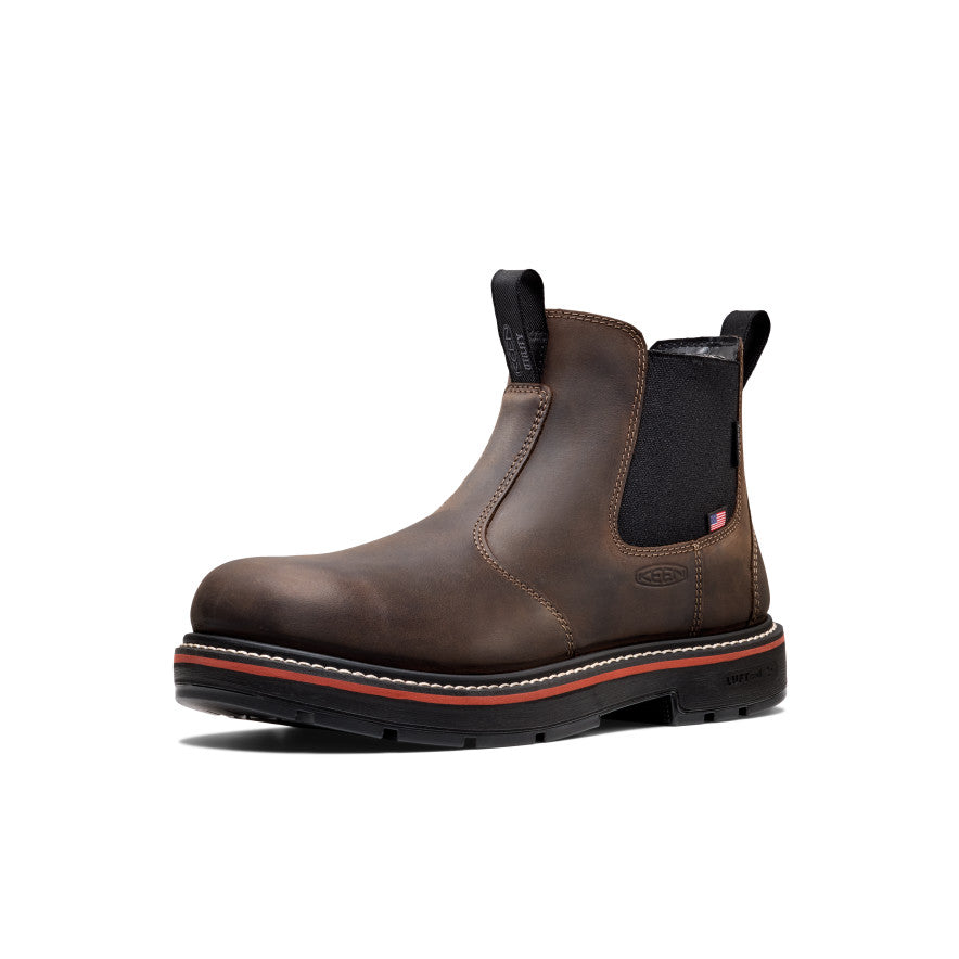 Mens Liberty Chelsea 90 Heel Waterproof Work Boot Soft Toe Coffee BeanBlack