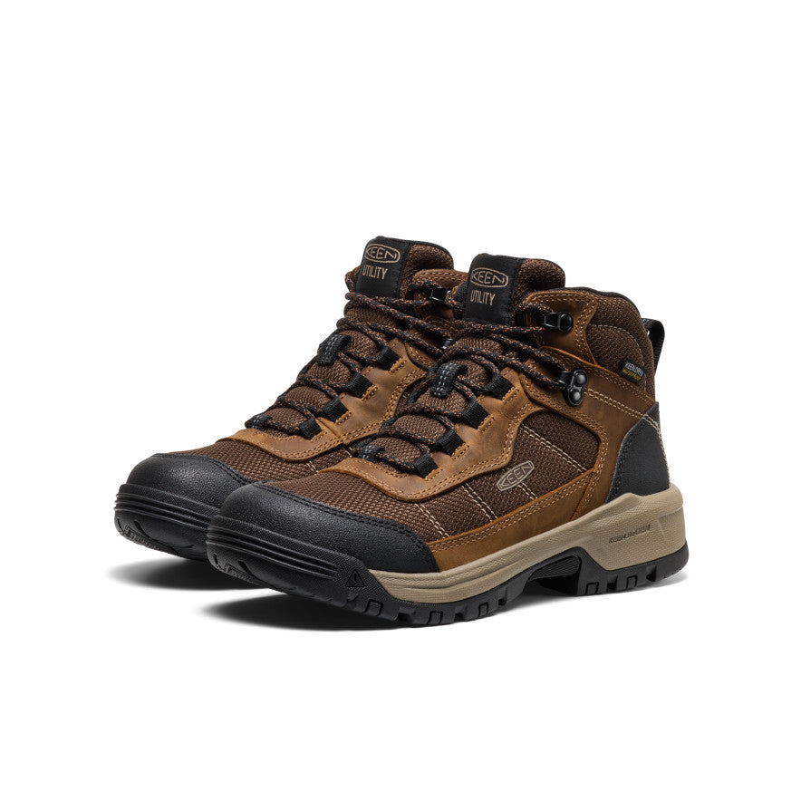 Womens Skokie Waterproof Work Boot Soft Toe BisonBlack