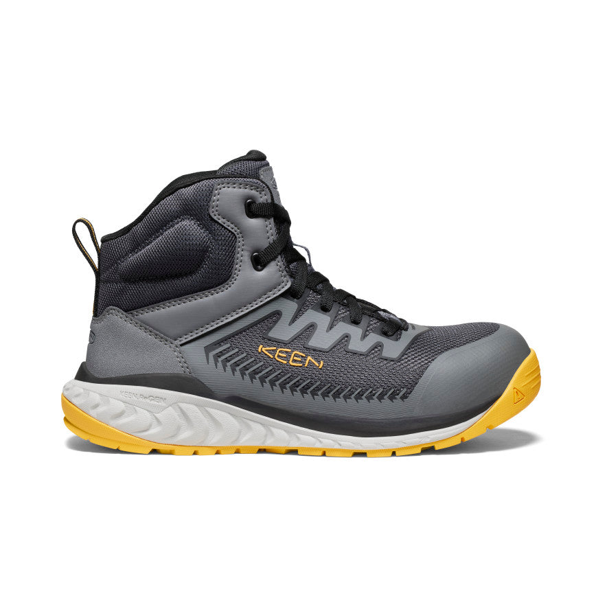 Mens Arvada Mid Work Sneaker Carbon Toe BlackKeen Yellow