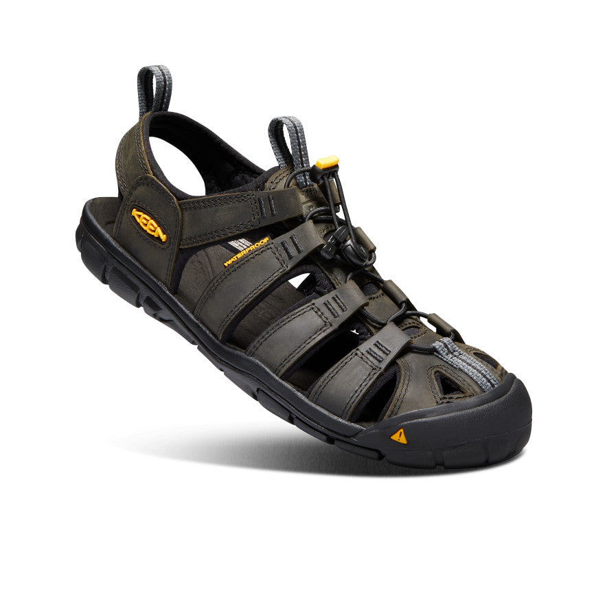 Mens Clearwater CNX Leather Sandal MagnetBlack