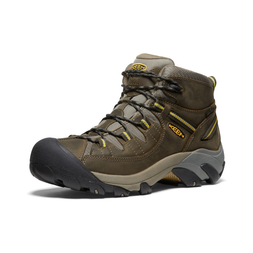 Mens Targhee II Mid Waterproof Hiking Boots Black OliveYellow