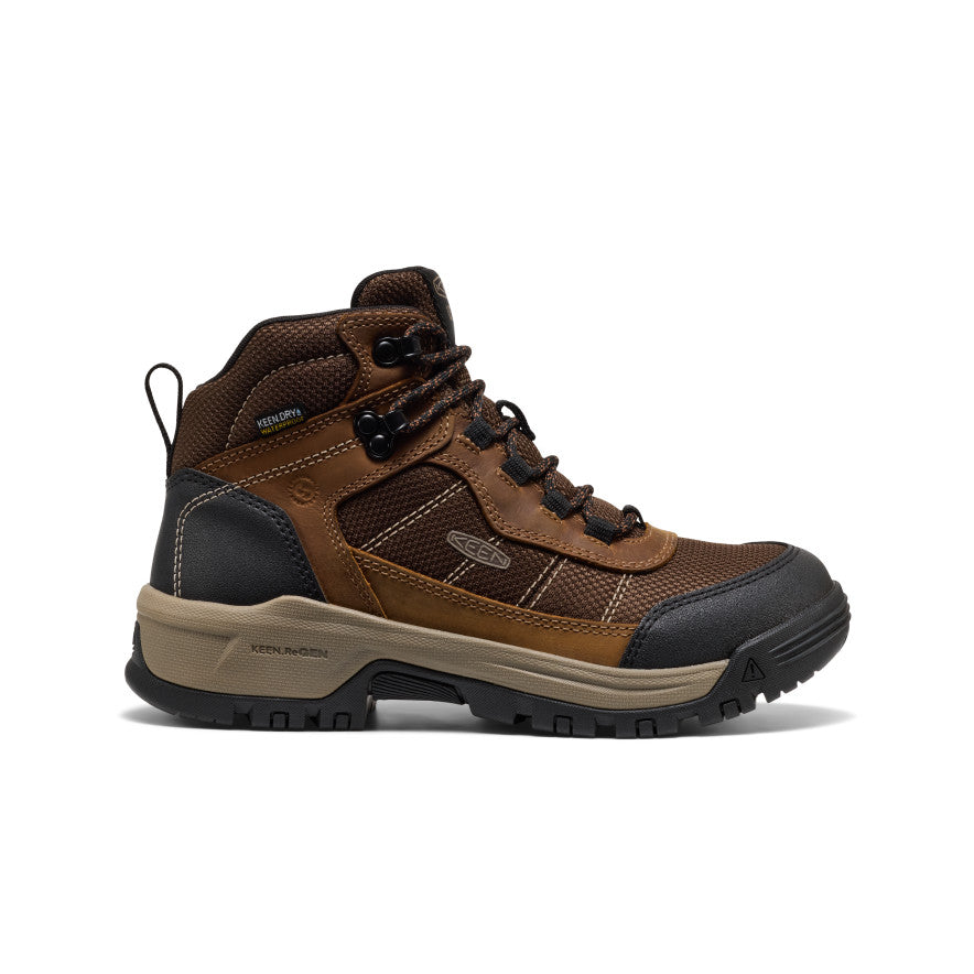 Womens Skokie Waterproof Work Boot Soft Toe BisonBlack