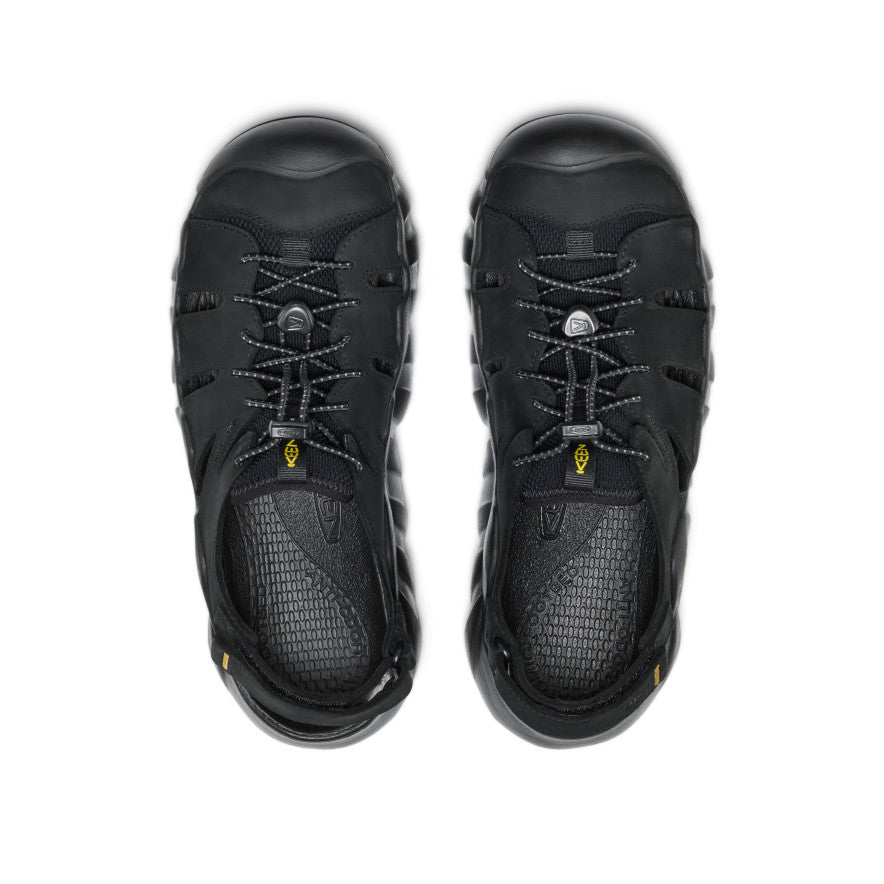 Mens Hyperport Fisherman Leather Sandal BlackKeen Yellow