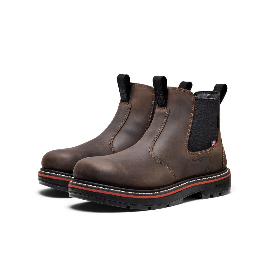 Mens Liberty Chelsea 90 Heel Waterproof Work Boot Soft Toe Coffee BeanBlack