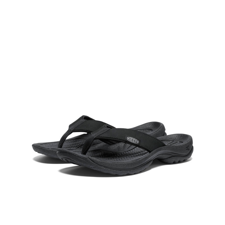 Womens Kona Leather Flip-Flop BlackVapor