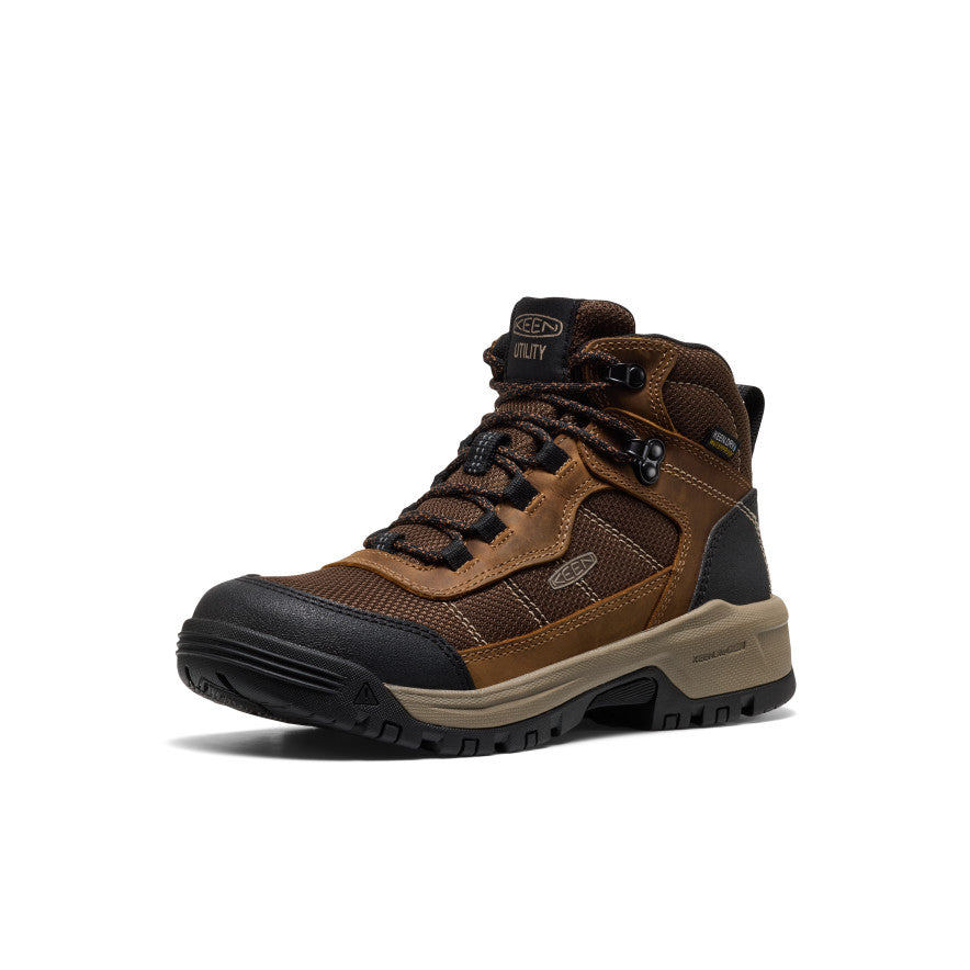 Womens Skokie Waterproof Work Boot Soft Toe BisonBlack