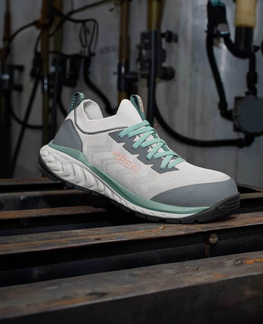 Womens Arvada Shift Work Sneaker Carbon Toe Steel GreyGranite Green