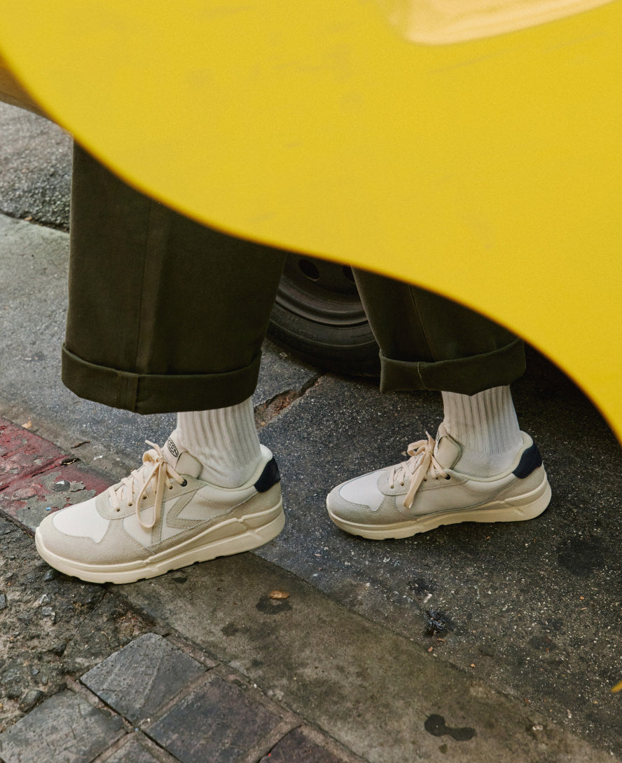 Mens KM2 Leather Jogger BirchNaval Academy