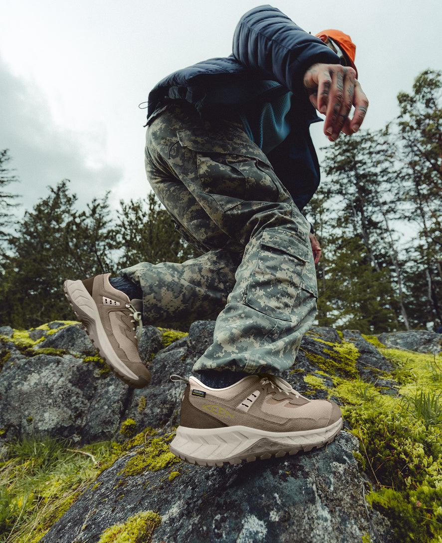 Mens Hightrail Vented Hiking Shoe BrindleCream Gold