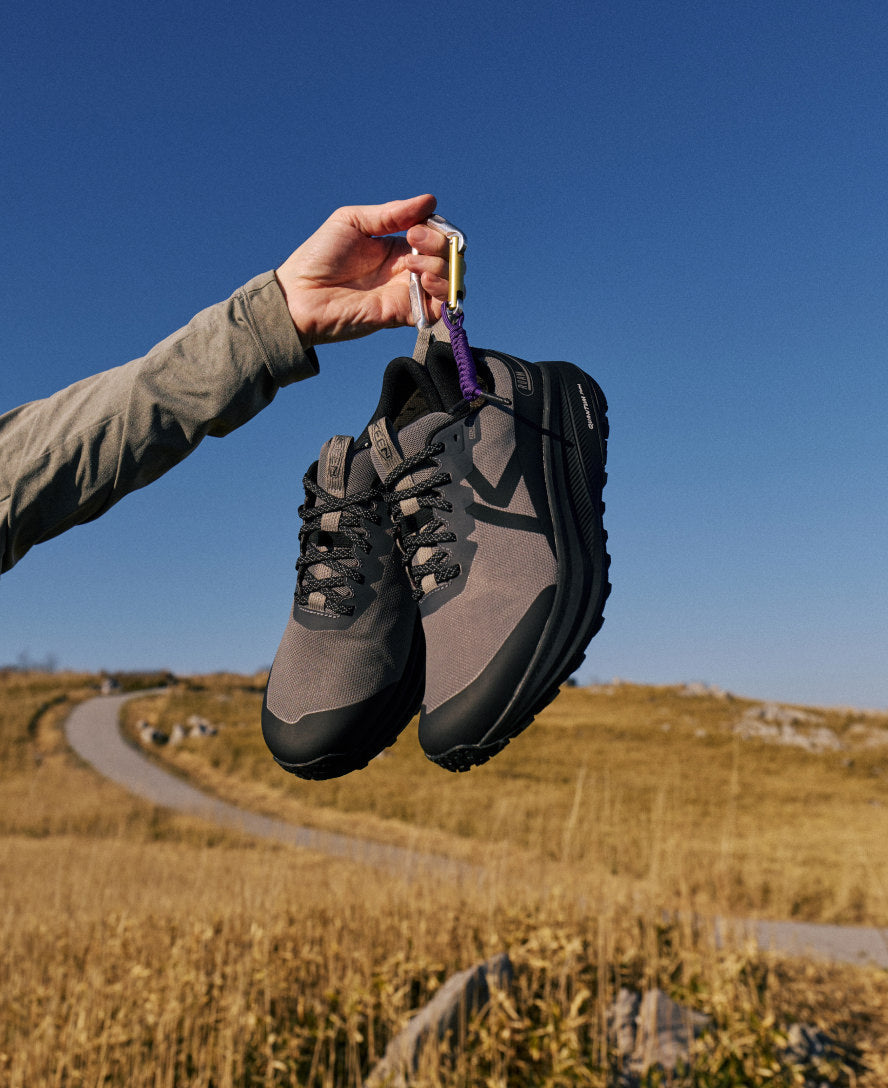 Mens Roam Waterproof Trail Running Shoe Dark OliveBurnt Brick