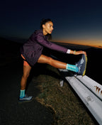 Womens Roam Waterproof Trail Running Shoe Faded DenimLemon Grass