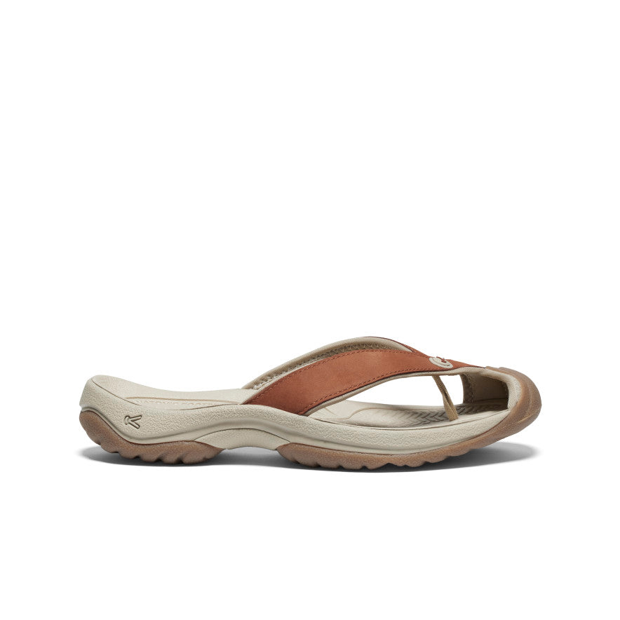 Womens Waimea Leather Flip-Flop Sorrel HorsePlaza Taupe