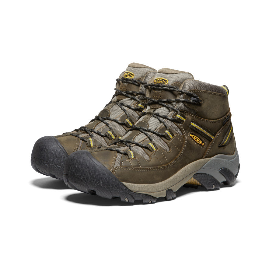 Mens Targhee II Mid Waterproof Hiking Boots Black OliveYellow