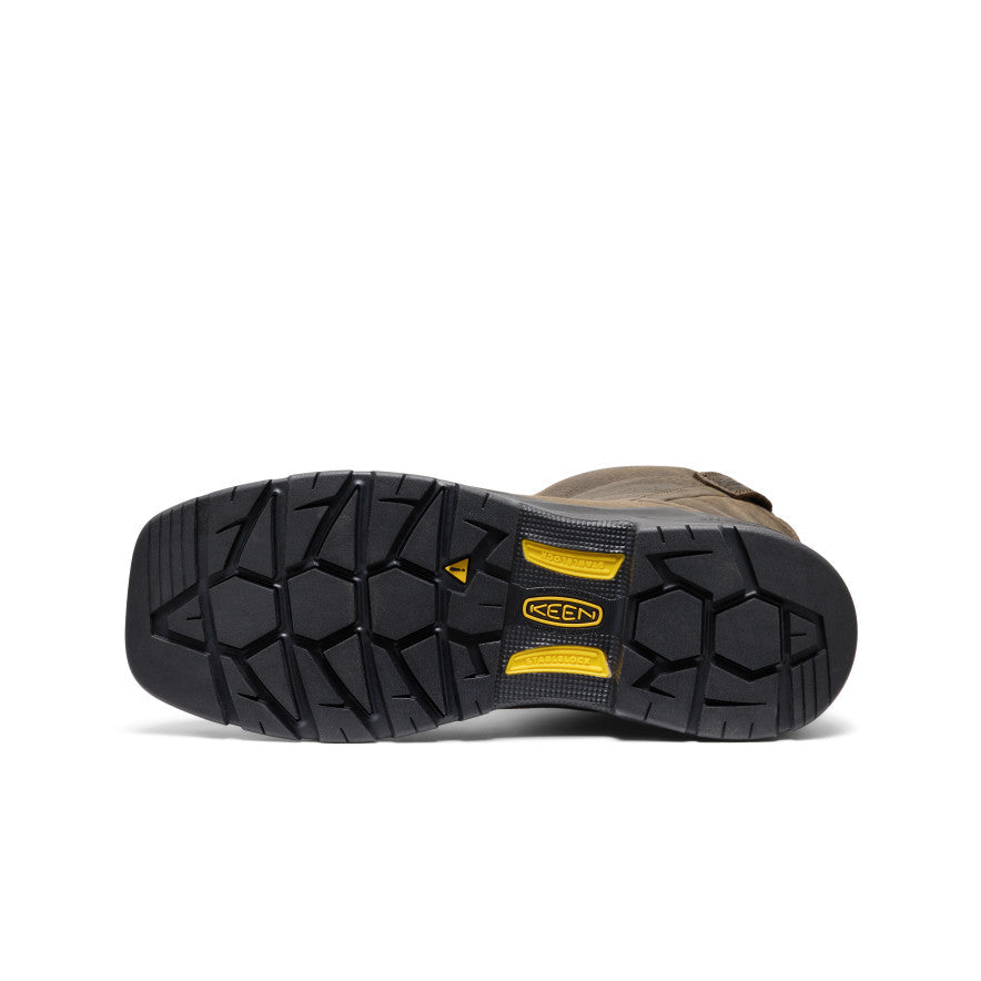Mens CSA Flatland Pull-On Waterproof Work Boot INT MET Carbon Toe Dark BrownBlack