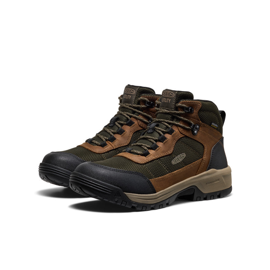 Mens Skokie Waterproof Work Boot Soft Toe Forest NightBlack