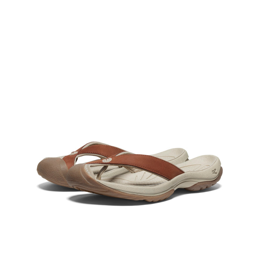 Womens Waimea Leather Flip-Flop Sorrel HorsePlaza Taupe