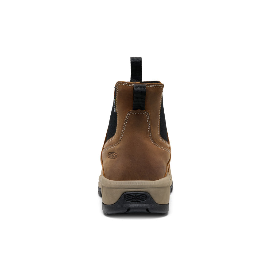 Mens Evanston Chelsea Waterproof Work Boot Soft Toe BisonBlack