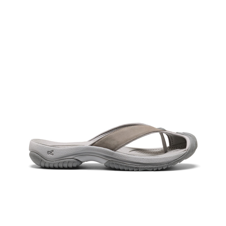 Mens Waimea Leather Flip-Flop MonochromeSteel Grey