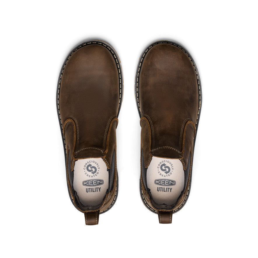 Mens San Jose Chelsea 90 Heel Boot Aluminum Toe Cascade BrownGum