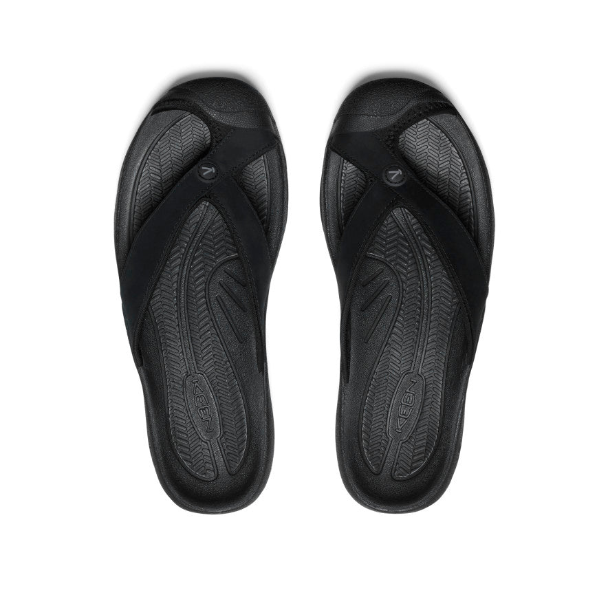 Mens Waimea Leather Flip-Flop BlackBlack